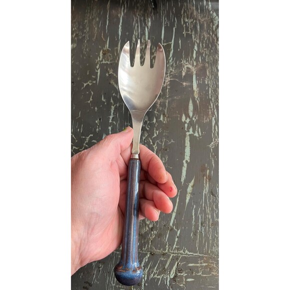 vintage Denby Langley serveware. Large serving spoon or serving fork - Picture 4 of 10
